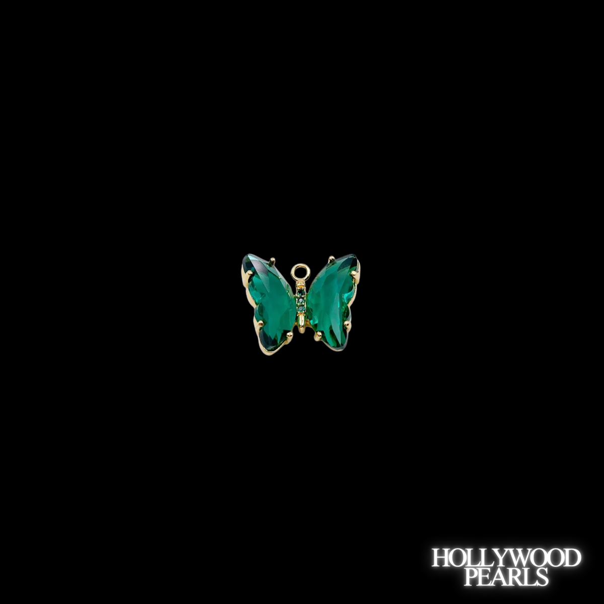 Green Crystal Butterfly Charm